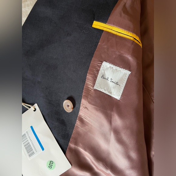 Paul Smith Women's Navy Linen Cropped Double-Breasted Blazer 42R 6 - Picture 6 of 12